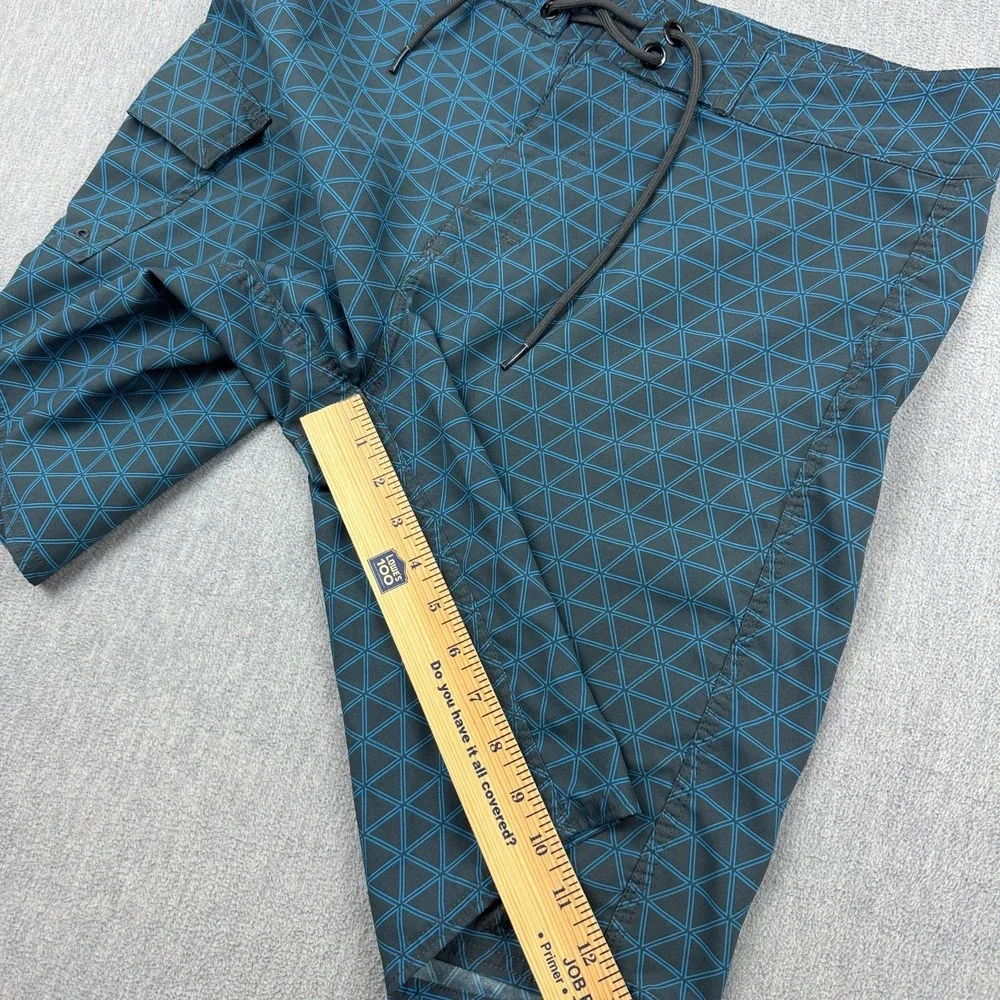 The North Face‎ Shorts Mens 34 Blue Geometric Drawstring Swim Trunks Boardshort